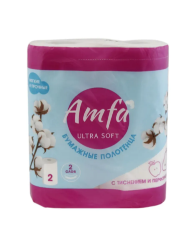 AMFA полотенца бумажные с тиснением и перфорацией 2сл 2шт